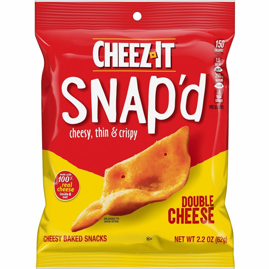 Image of Sunshine® Cheez-It Snap'd Crackers, Double Cheese, 2.2 Oz Pouch, 6/pack