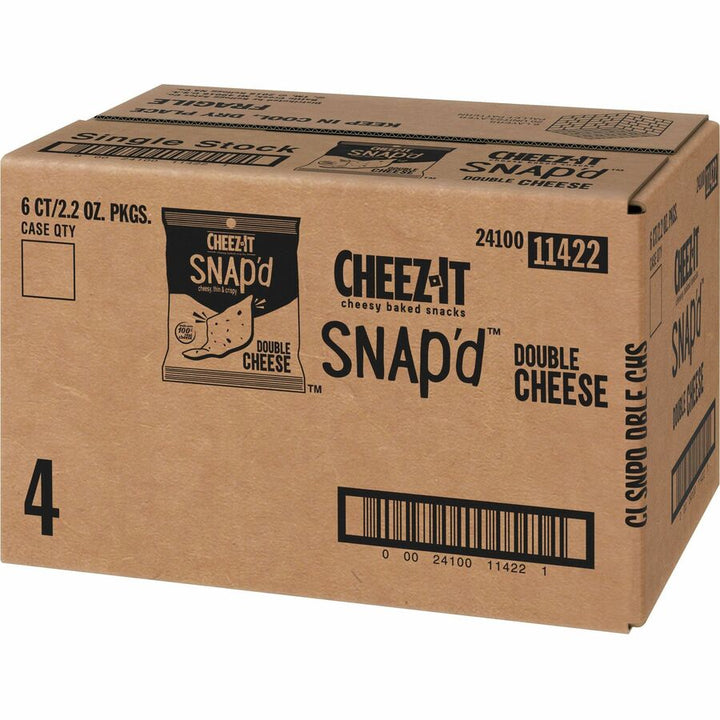 Image of Sunshine® Cheez-It Snap'd Crackers, Double Cheese, 2.2 Oz Pouch, 6/pack