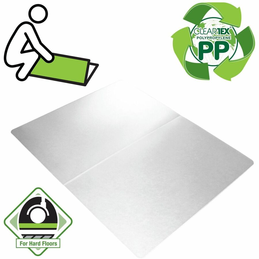 Image of Floortex® Cleartex Polypropylene Anti-Slip Foldable Chair Mat for Hard Floors, 35" w x 46" l, Translucent