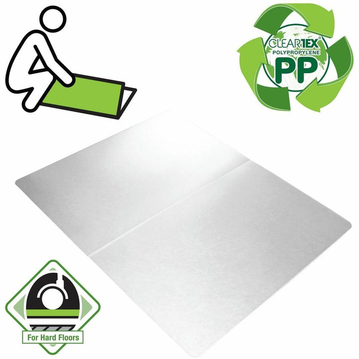 Image of Floortex® Cleartex Polypropylene Anti-Slip Foldable Chair Mat for Hard Floors, 35" w x 46" l, Translucent