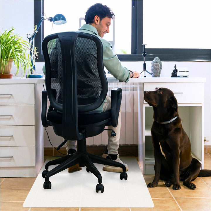 Image of Floortex® Cleartex Polypropylene Anti-Slip Foldable Chair Mat for Hard Floors, 45" w x 53" l, Translucent