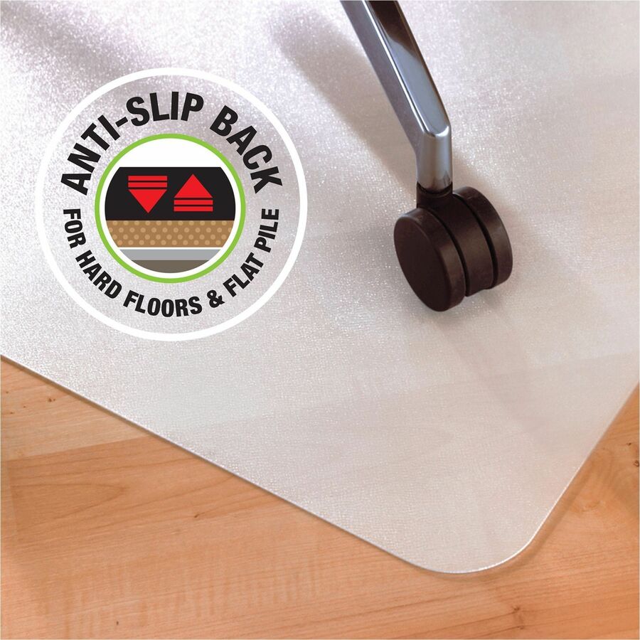 Image of Floortex® Cleartex Polypropylene Anti-Slip Foldable Chair Mat for Hard Floors, 45" w x 53" l, Translucent