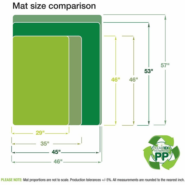 Image of Floortex® Cleartex Polypropylene Anti-Slip Foldable Chair Mat for Hard Floors, 45" w x 53" l, Translucent