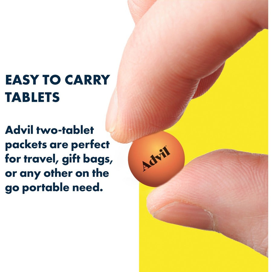 Image of Advil 15489 Ibuprofen Tablets, For Pain, Headache, Backache, Menstrual Cramp, Joint Pain, Fever, 50 Packets/Box, 1 Box