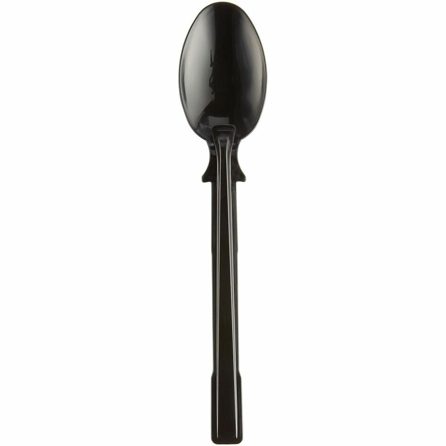 Image of SmartStock DUSSPT5 Spoon, Teaspoon, 40 x Teaspoon, Disposable, Black, 24 / Carton
