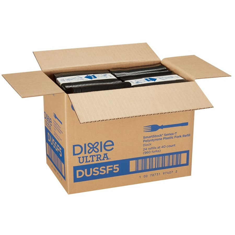 Image of Dixie® Fork Refill, f/SmartStock Dispenser, Series T, 960/CT, BK