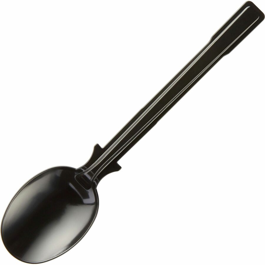 Image of SmartStock DUSSS5 Spoon, Soup Spoon, 40 x Soup Spoon, Disposable, Black, 24 / Carton