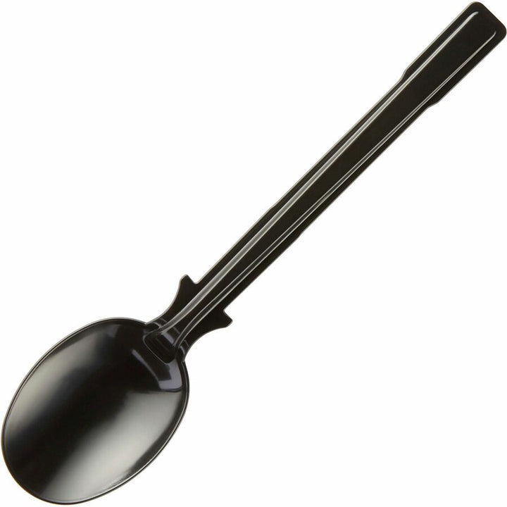 Image of SmartStock DUSSS5 Spoon, Soup Spoon, 40 x Soup Spoon, Disposable, Black, 24 / Carton