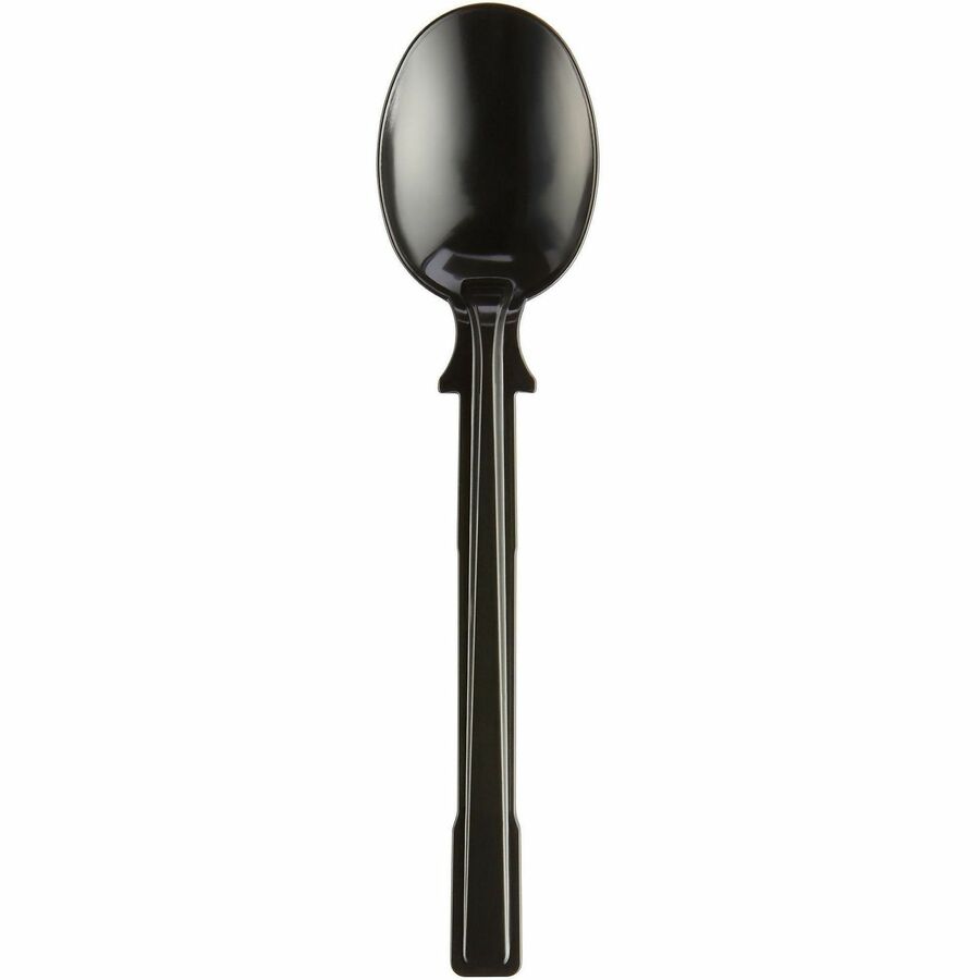 Image of SmartStock DUSSS5 Spoon, Soup Spoon, 40 x Soup Spoon, Disposable, Black, 24 / Carton