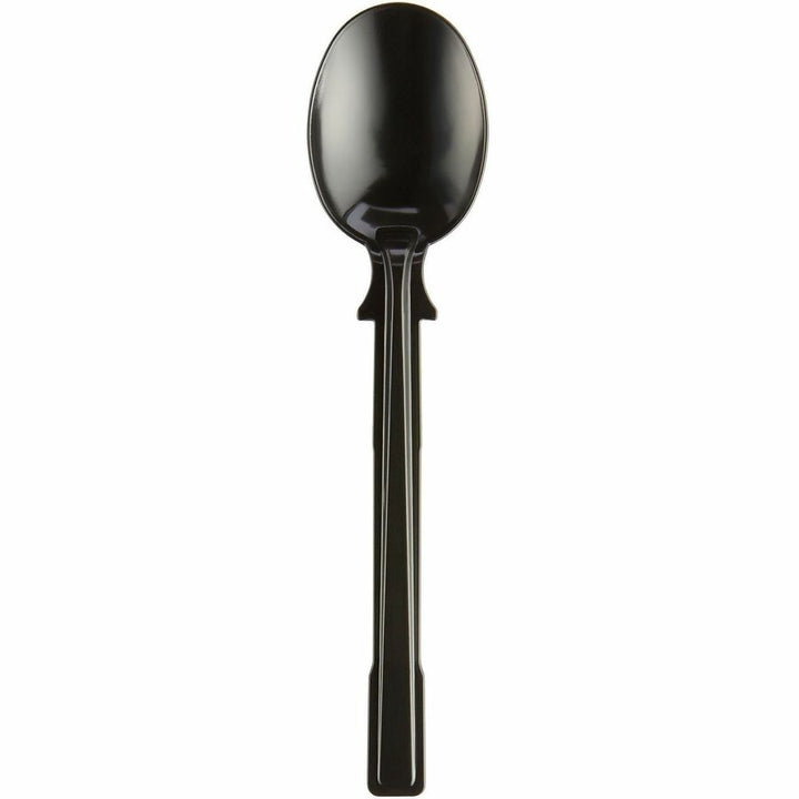 Image of SmartStock DUSSS5 Spoon, Soup Spoon, 40 x Soup Spoon, Disposable, Black, 24 / Carton