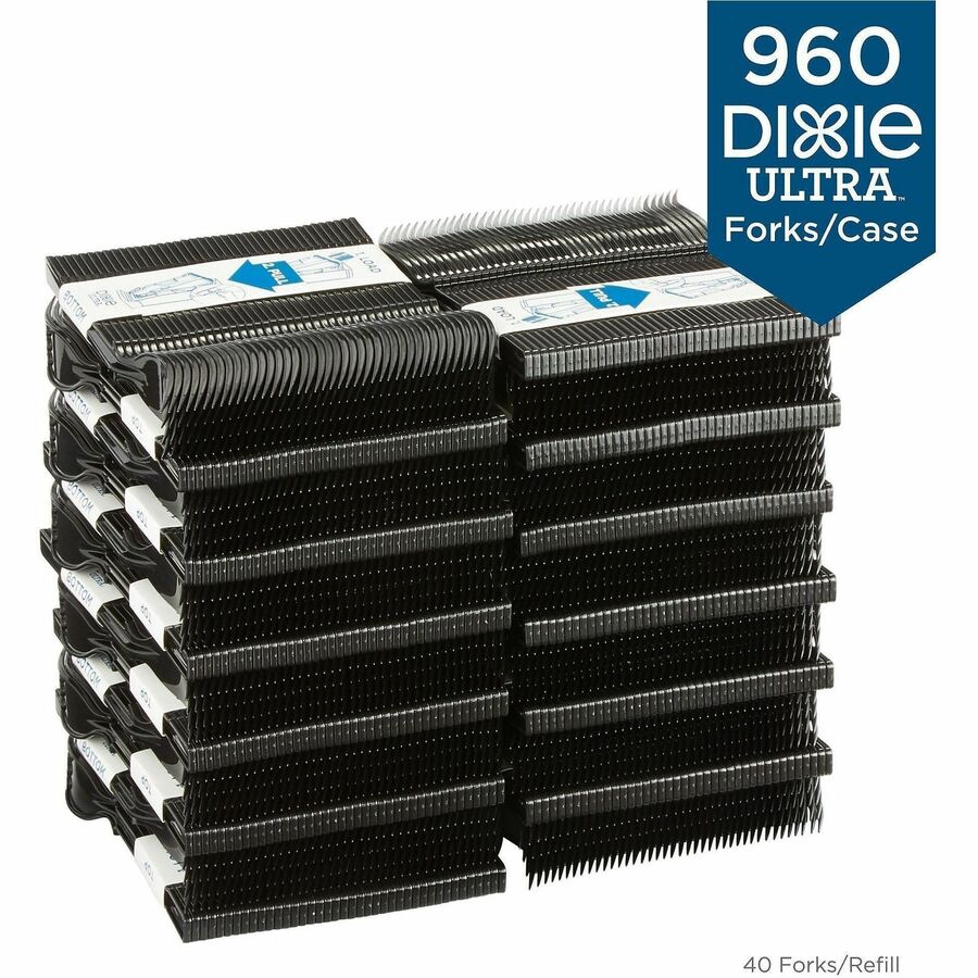 Image of SmartStock DUSSPF5 Fork, Fork, 40 x Fork, Disposable, Black, 24 / Carton