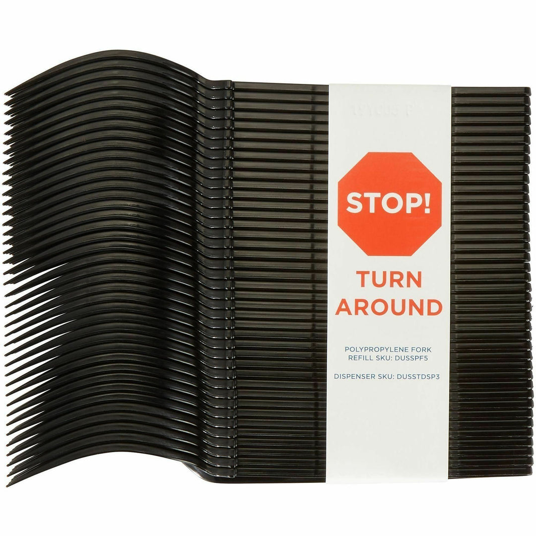 Image of SmartStock DUSSPF5 Fork, Fork, 40 x Fork, Disposable, Black, 24 / Carton