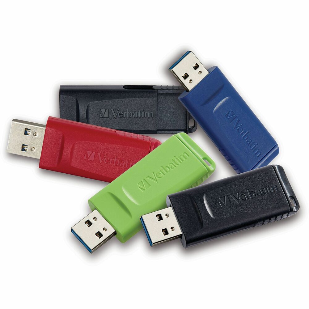 Image of Verbatim® Flash Drive, USB 2.0/USB-A, Store 'n' Go, 32GB, 5/PK, AST