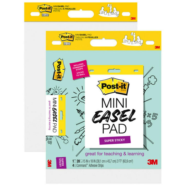 Image of 3M Easel Pad,Super Sticky,20 Shts,15"x18", 2/PK,WE