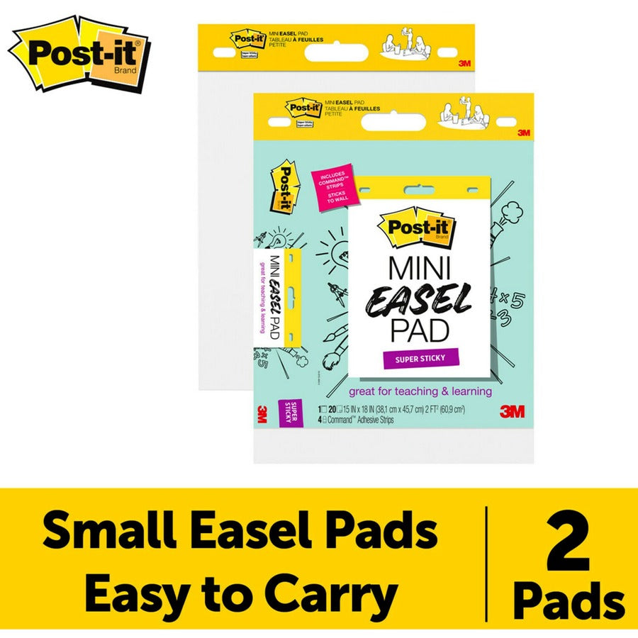 Image of 3M Easel Pad,Super Sticky,20 Shts,15"x18", 2/PK,WE
