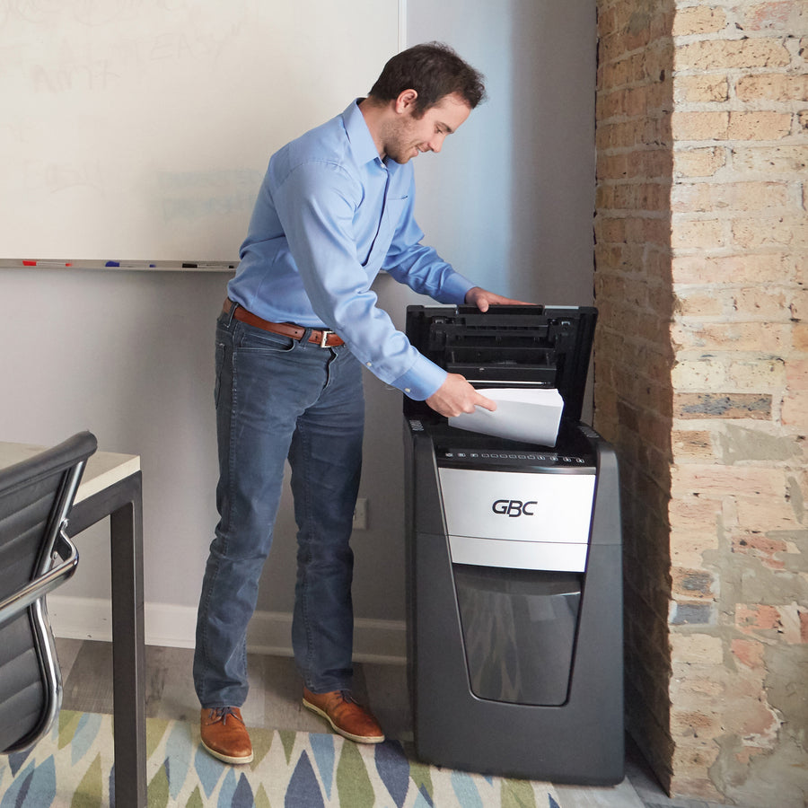 Image of GBC® Autofeed+ 300M Micro-Cut Office Shredder, 300 Auto/8 Manual Sheet Capacity