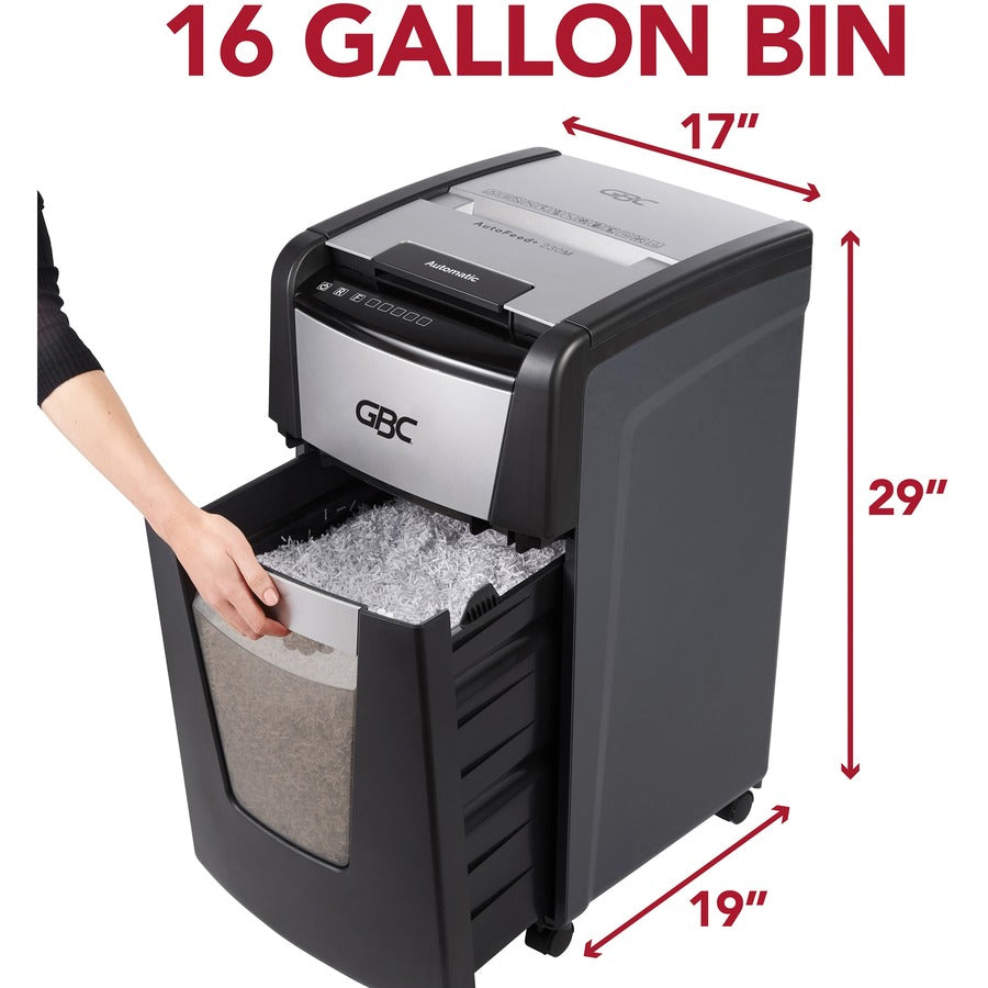 Image of GBC® Autofeed+ 300M Micro-Cut Office Shredder, 300 Auto/8 Manual Sheet Capacity