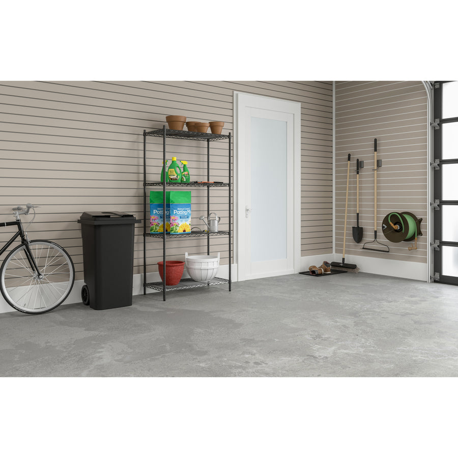 Image of Safco® Trash Receptacle,Step-On,Plastic,w/Handles,32 Gal,Black