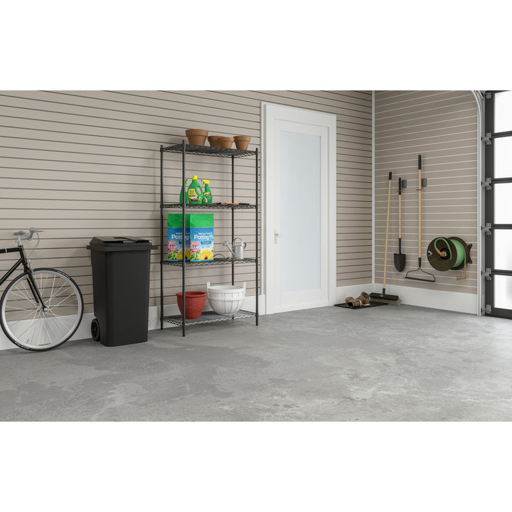 Image of Safco® Trash Receptacle,Step-On,Plastic,w/Handles,32 Gal,Black