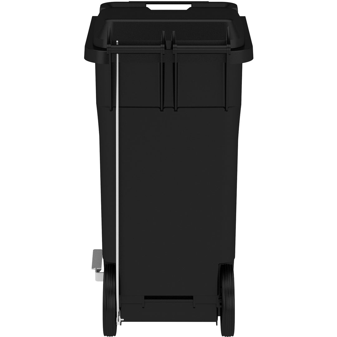 Image of Safco® Trash Receptacle,Step-On,Plastic,w/Handles,32 Gal,Black