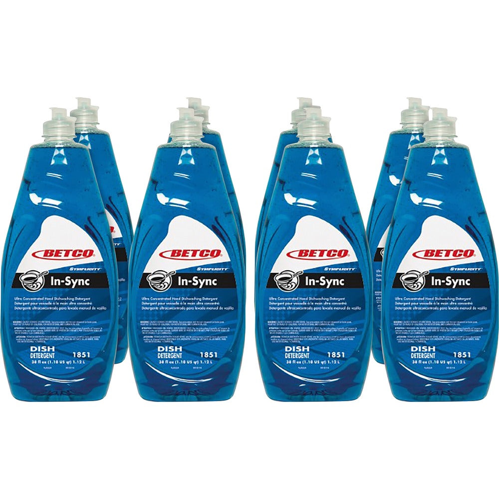 Image of Betco Corporation Dishwashing Detergent, Manual, Liquid, 38oz, 8/CT, Blue