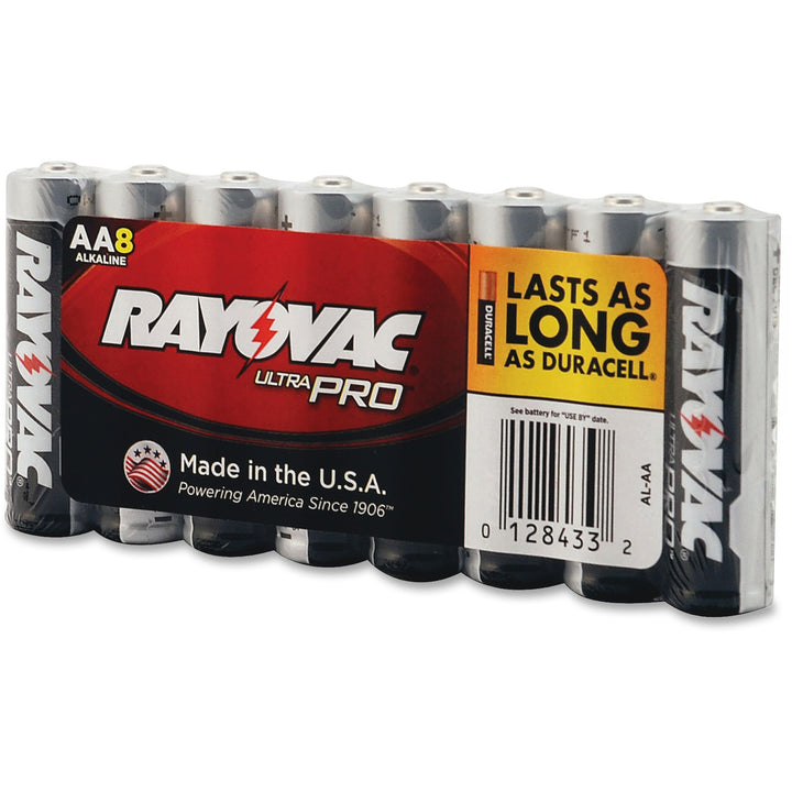 Image of Rayovac® Industrial Plus Batteries,Alkaline,AA,1.5V,8/PK,12PK/CT,BKGY