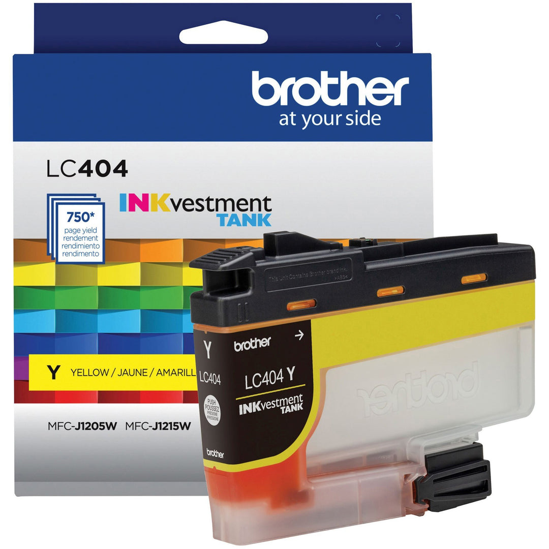 Image of Brother LC404Y INKvestment Tank Ink Cartridge, 750 Pages, 1 Each