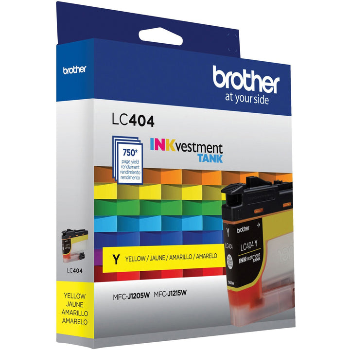 Image of Brother LC404Y INKvestment Tank Ink Cartridge, 750 Pages, 1 Each