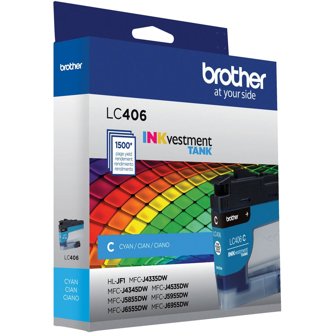 Image of Brother LC406C INKvestment Tank Ink Cartridge, 1500 Pages, 1 Each
