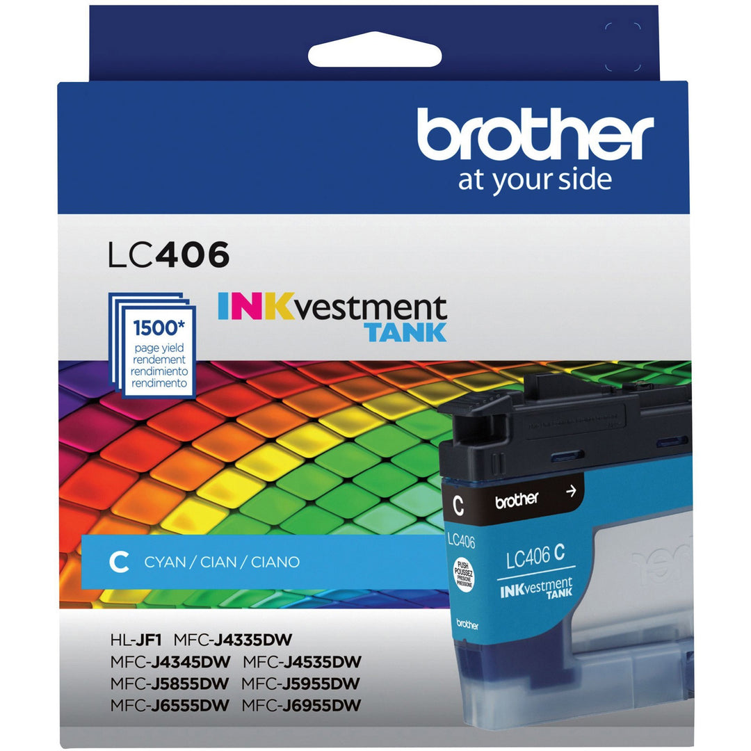 Image of Brother LC406C INKvestment Tank Ink Cartridge, 1500 Pages, 1 Each