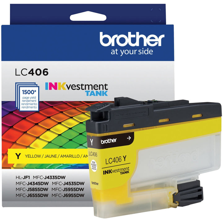 Image of Brother LC406Y INKvestment Tank Ink Cartridge, 1500 Pages, 1 Each