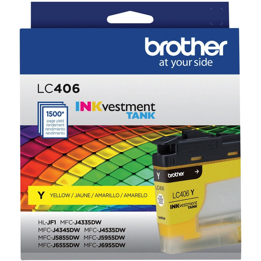 Image of Brother LC406Y INKvestment Tank Ink Cartridge, 1500 Pages, 1 Each