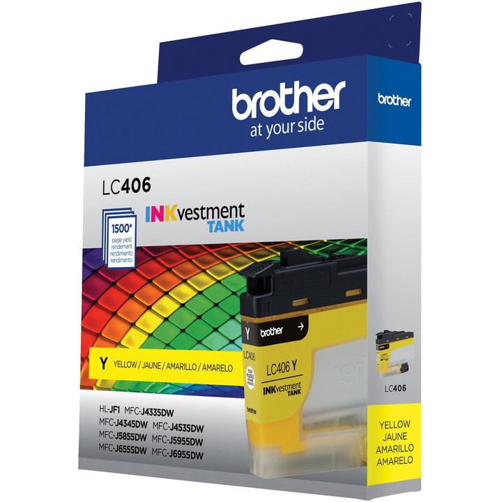 Image of Brother LC406Y INKvestment Tank Ink Cartridge, 1500 Pages, 1 Each