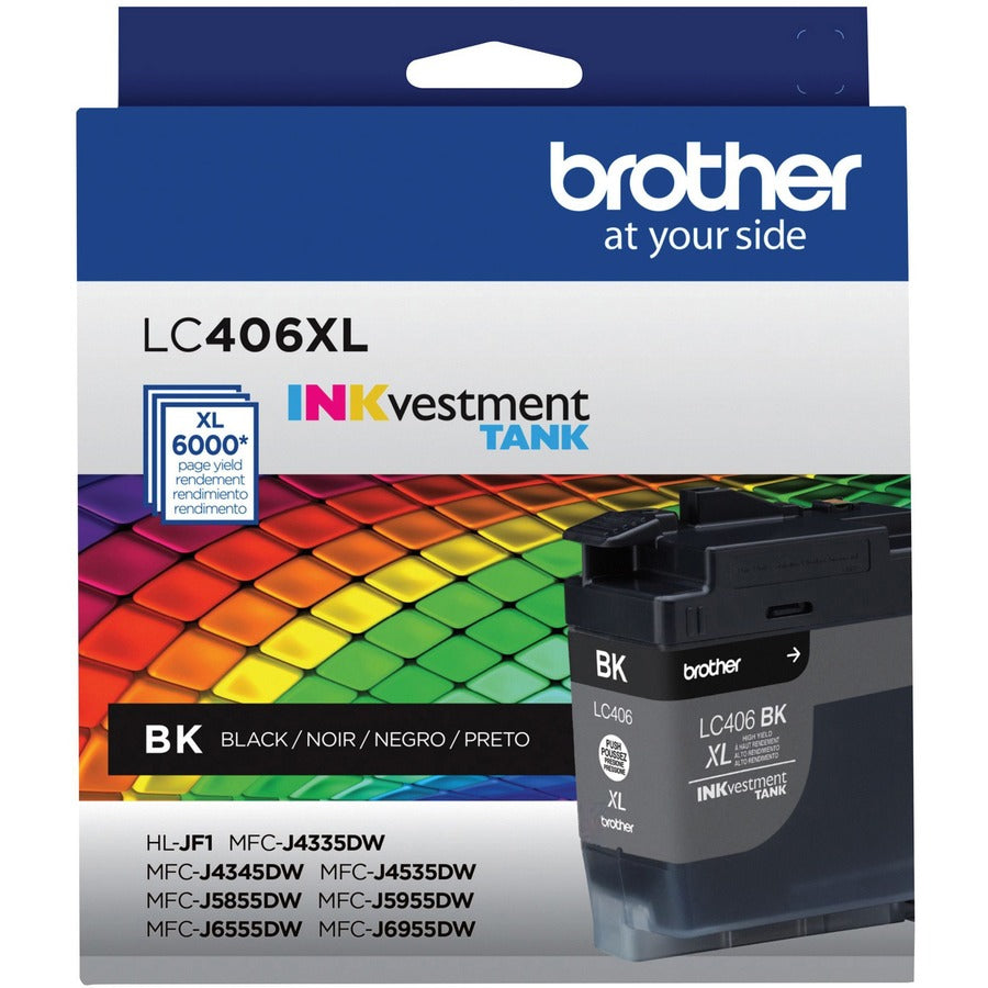 Image of Brother LC406XLBK INKvestment Tank Ink Cartridge, 6000 Pages, 1 Each