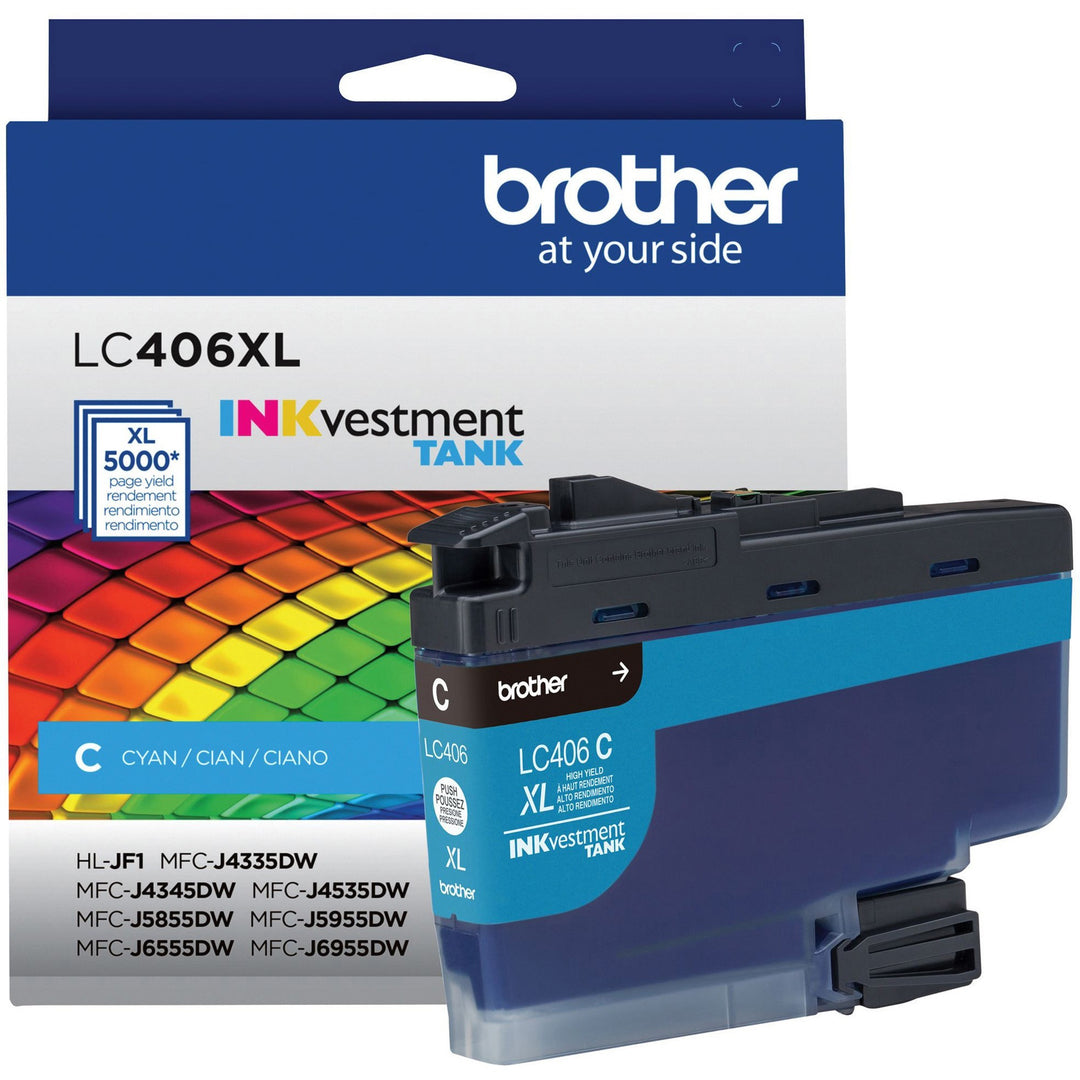 Image of Brother LC406XLC INKvestment Tank Ink Cartridge, 5000 Pages, 1 Each