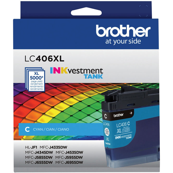 Image of Brother LC406XLC INKvestment Tank Ink Cartridge, 5000 Pages, 1 Each
