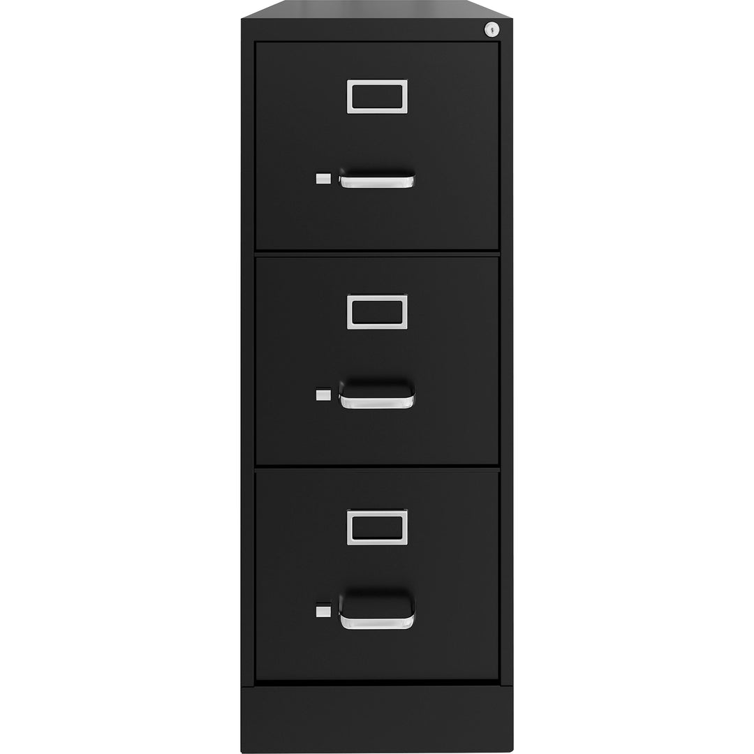 Image of Lorell Vertical File, 22" Deep, 3-Dwr, Letter, 15"x22"x40.2", BK