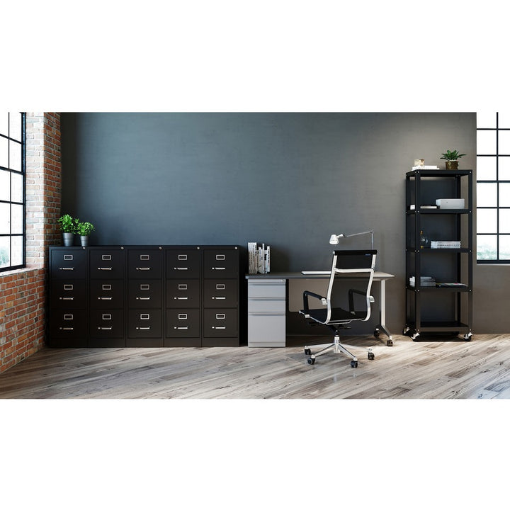 Image of Lorell Vertical File, 22" Deep, 3-Dwr, Letter, 15"x22"x40.2", BK