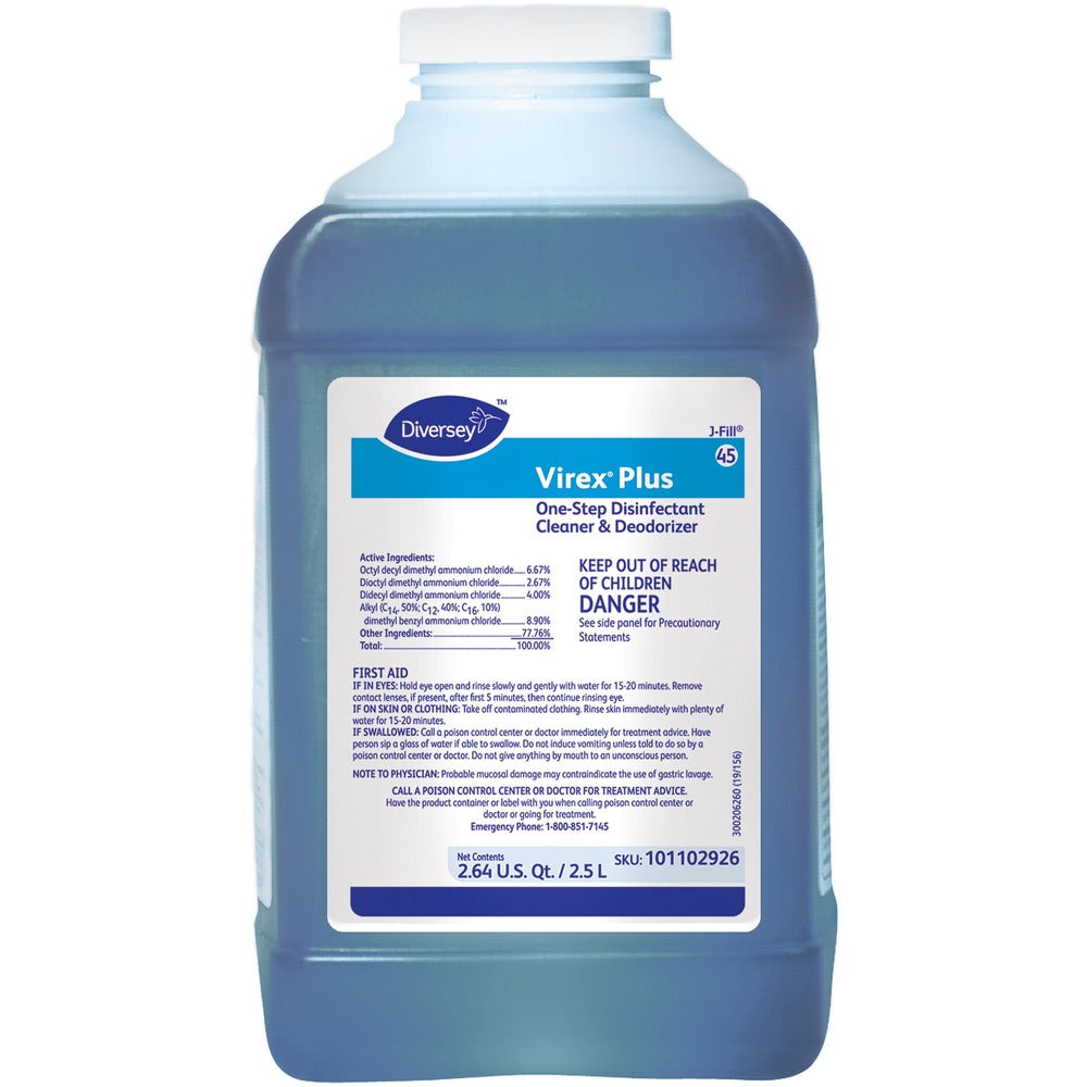 Image of Diversey Disinfectant/Cleaner,Quat,Conc,J-Fill,2.5L,2/CT,Blue