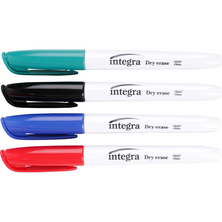 Image of Integra 18297 Dry-Erase Markers, Assorted Ink, Alcohol Based, 4 / Set