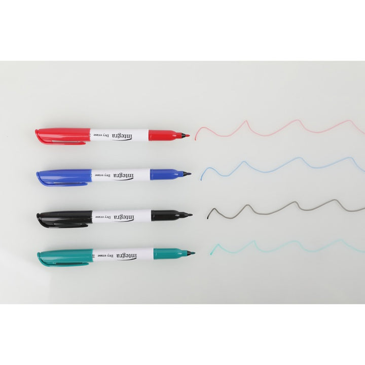 Image of Integra 18297 Dry-Erase Markers, Assorted Ink, Alcohol Based, 4 / Set