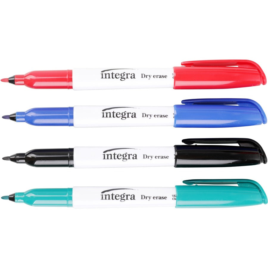 Image of Integra 18297 Dry-Erase Markers, Assorted Ink, Alcohol Based, 4 / Set