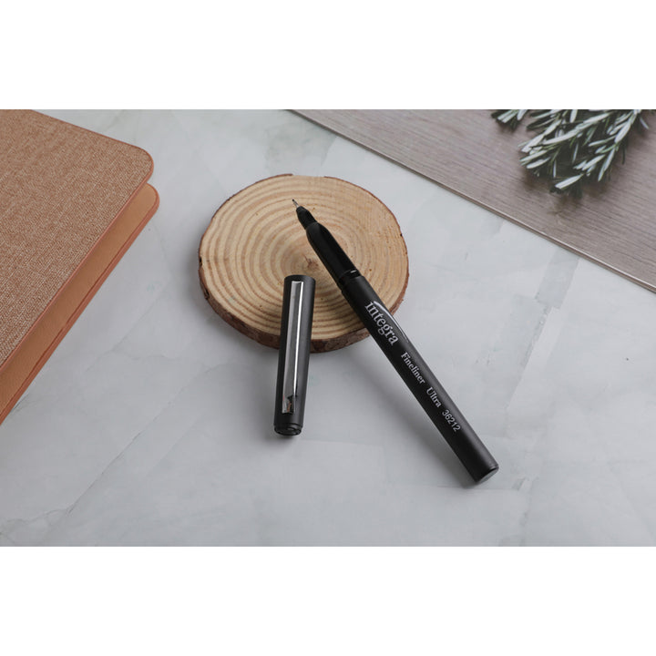Image of Integra 36212 Fineliner Ultra Fine Permanent Markers, Black Ink, 12 / Pack