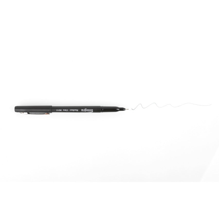 Image of Integra 36212 Fineliner Ultra Fine Permanent Markers, Black Ink, 12 / Pack