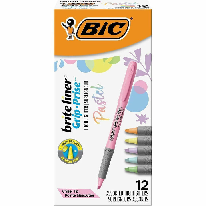 Image of BIC GBLD11AST Brite Liner Grip Highlighters, Assorted