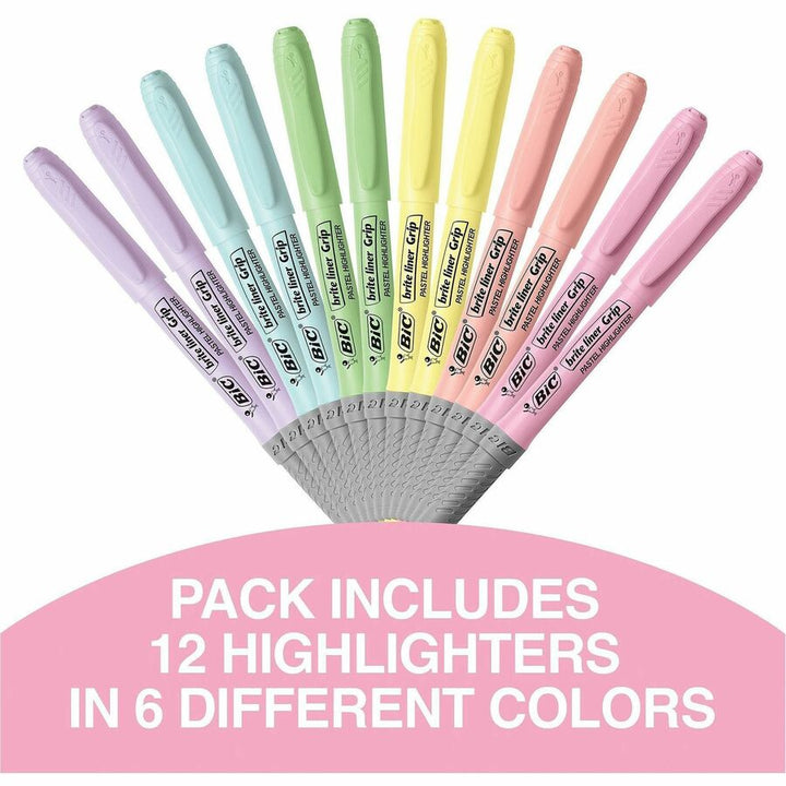 Image of BIC GBLD11AST Brite Liner Grip Highlighters, Assorted
