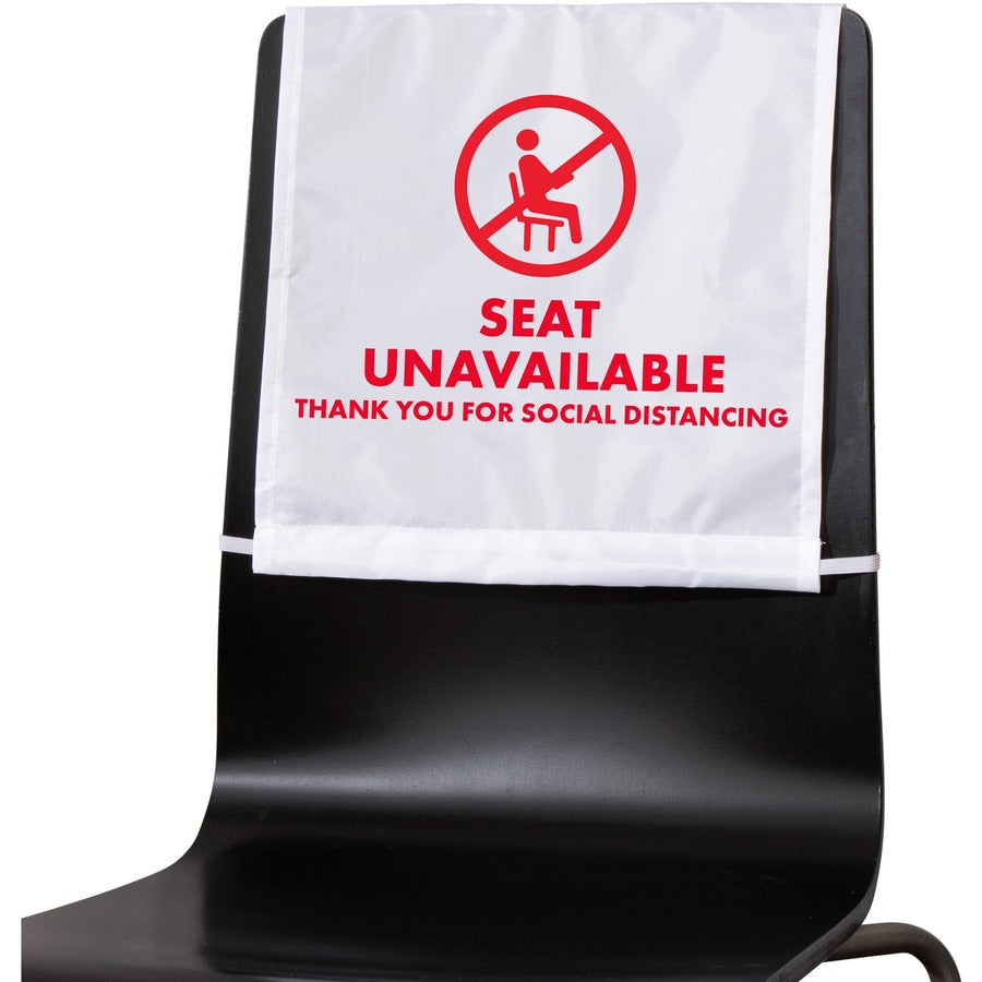 Image of Advantus 98058 Seat Unavailable Distancing Chair Covers, Supports Chair, Elastic, Multicolor, 10 / Box