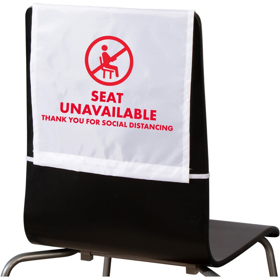Image of Advantus 98058 Seat Unavailable Distancing Chair Covers, Supports Chair, Elastic, Multicolor, 10 / Box