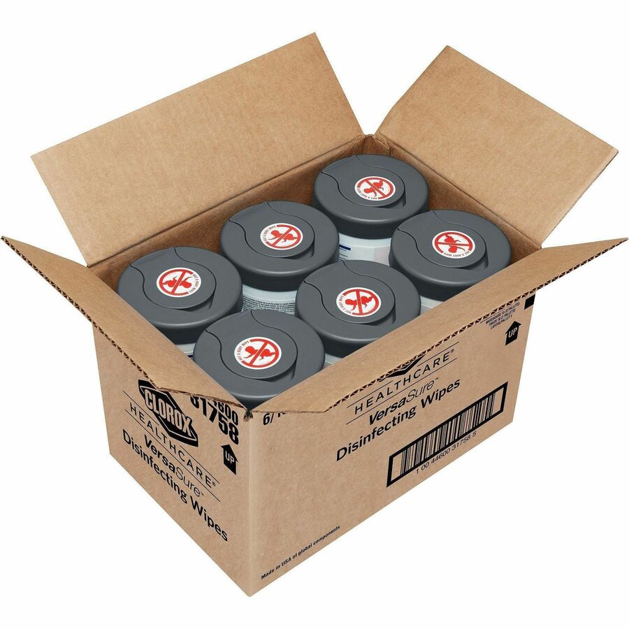 Image of Clorox® Disinfecting Wipes, 6-3/4"x8", 150/Canister, 6/CT, White