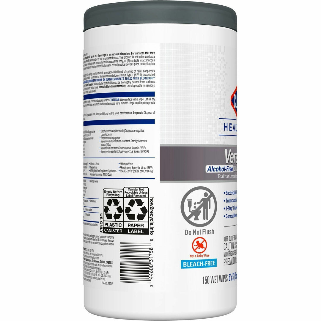 Image of Clorox® Disinfecting Wipes, 6-3/4"x8", 150/Canister, 6/CT, White
